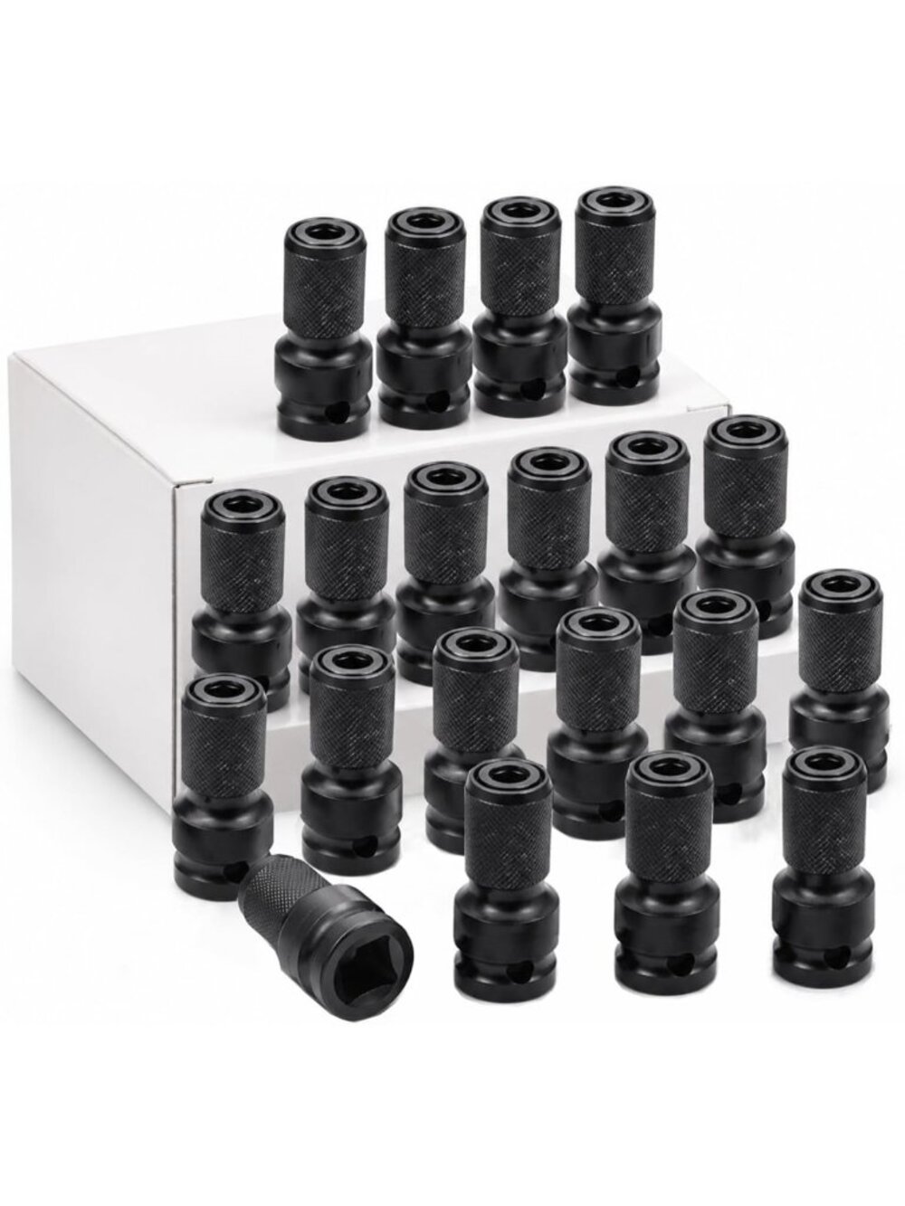 20-Pack 1/2" Drive to 1/4" Hex Adapters for Impact Wrenches & Ratchets